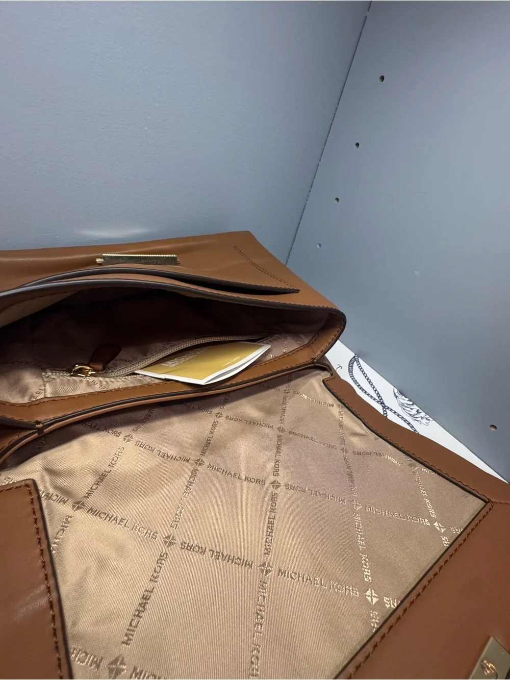 Michael Kors Tan Leather Chain Shoulder Bag